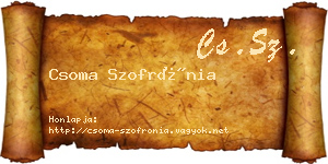 Csoma Szofrónia névjegykártya